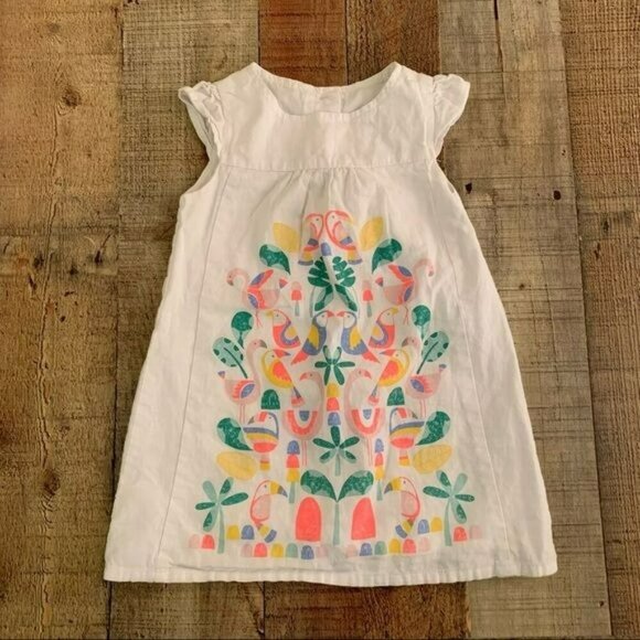 Gymboree girls size 18-24M toddler dress neon birds florals and leaves - Picture 1 of 5